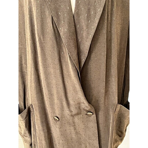 Vintage AKF New York Blazer Shoulder Pads & Pockets Size 16 1980s Classics Olive - Picture 3 of 7